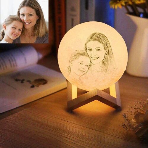Lámpara luna de foto personalizado para mi querida mamá