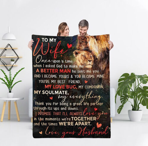 "I am a Lover" Personalized Love Letter Blanket to Wife from Husband Warm Gift