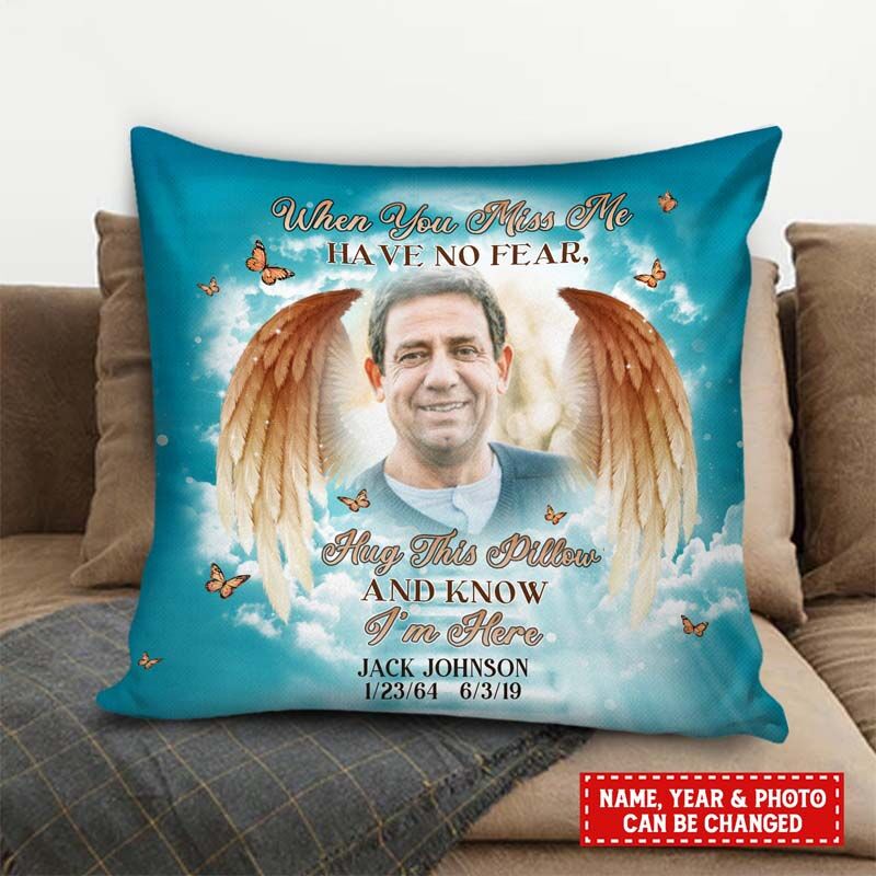 "Hug This Pillow & Know I'm Here" Custom Photo Pillow