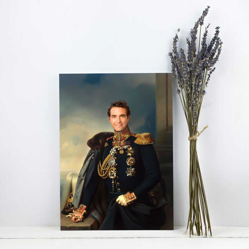 "The General" Personalized Portrait Vintage Royal Portrait Add Head Photo