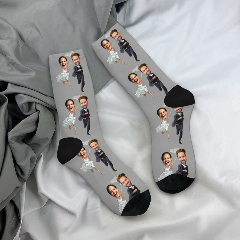 Personalized Face Socks Couple Wedding Photo Gift for Friends