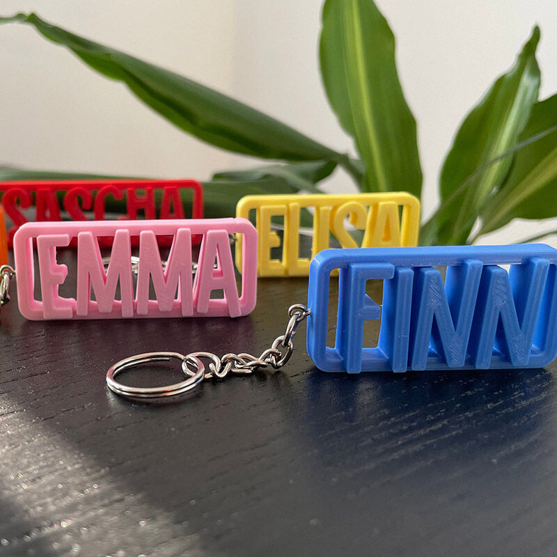Personalized 3D Printed Keychain With Custom Text Simple Gift For Dad