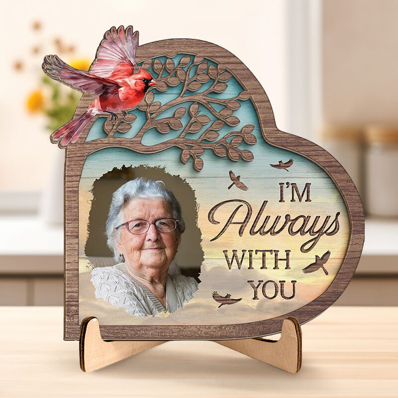 Personalized Photo Frame I'm Always With You Cardinal Design Memorial Gift for Family