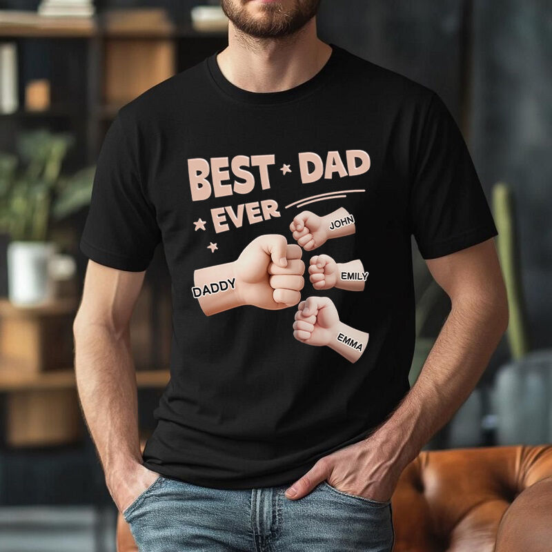 オーダーメイド Tシャツ 世界一のパパ 名入り フィストバンプ デザイン 父の日プレゼント