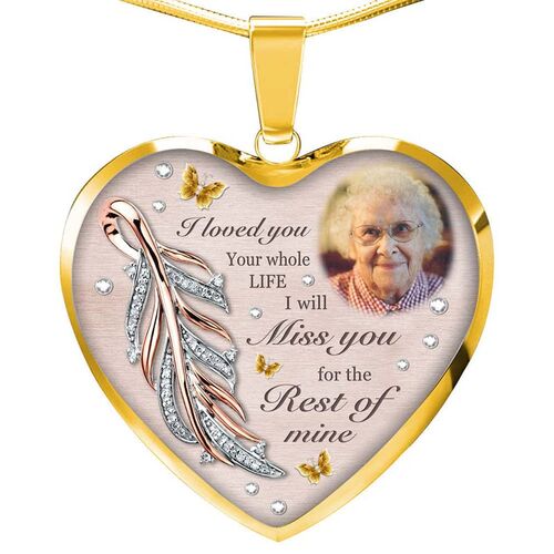 Personalized I Loved You Memorial Photo Necklace
