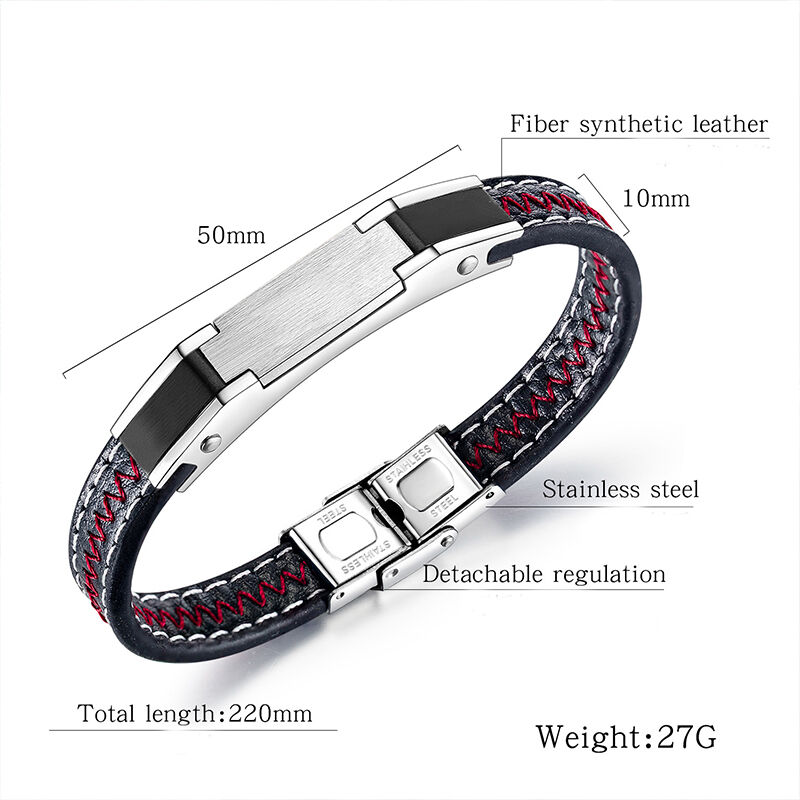 "His Memory" Personalized Bracelet For Men Stainless Steel Woven