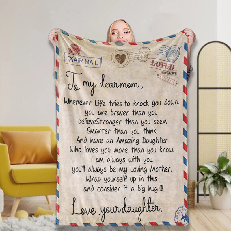 Custom Love Letter Blanket to Mom "I Am Always with You"