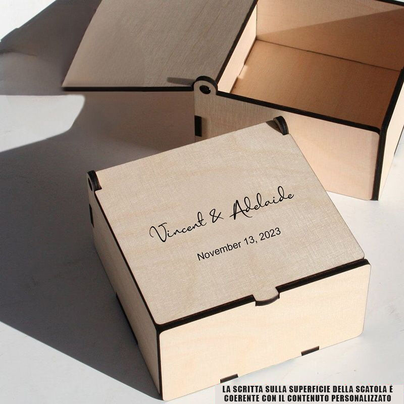 Libro degli ospiti con nome personalizzato personalizzato in acrilico di legno a forma quadrata