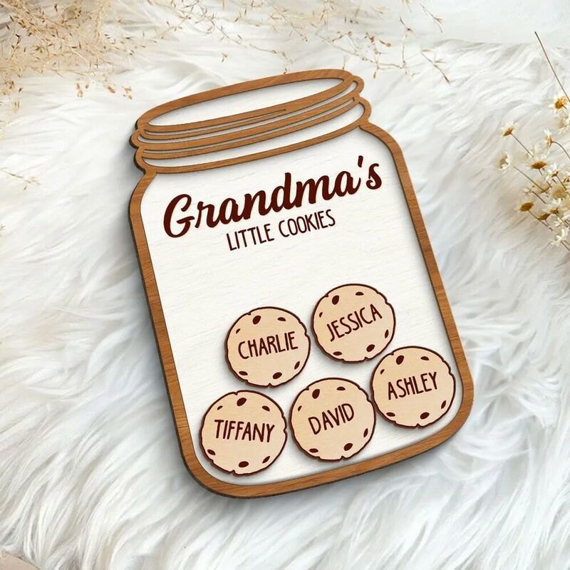 Personalized Cookie Jar Custom Names Cute Gift For Grandma