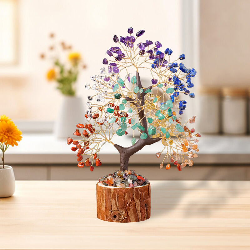 "Tree of Life" Crystal Tree Healing Crystal Tree Bonsai Tree Sculpture Gem Tree for Mom