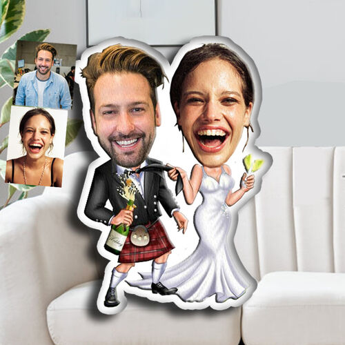 Custom Face Pillow Full Body Dress 3D Portrait Personalized Photo Pillow Funny Gifts for Couple
