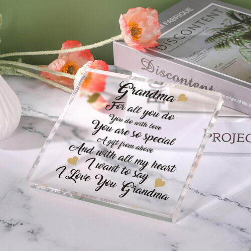 Gift for Grandma "You Are So Special" Square Acrylic Plaque