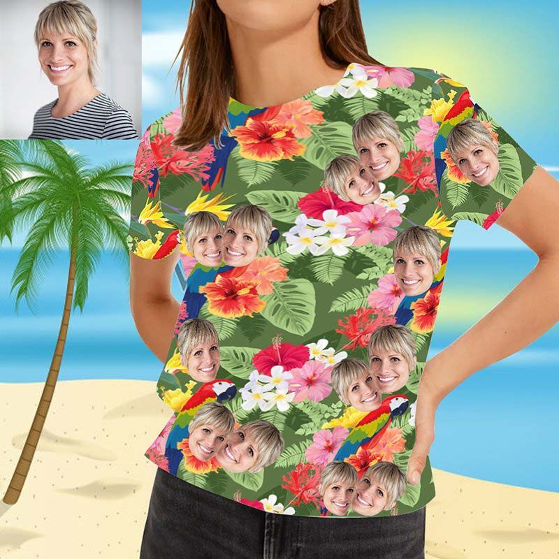 T-shirt hawaïen personnalisé avec grappe de fleurs