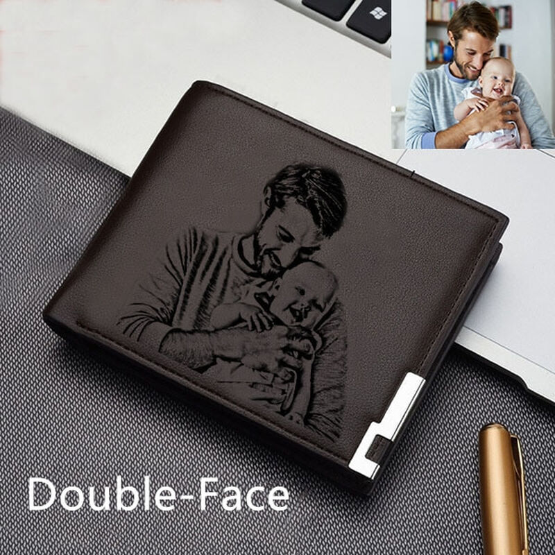 Double Sided Personalized Photo Ultra Thin Wallet for Men