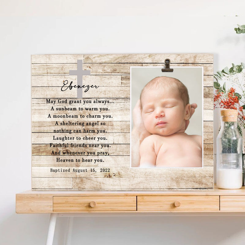 Personalized Picture Frame Baptism Photo Warm Gift for Kids