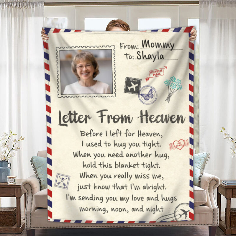 Personalized Picture Blanket with Love Letter Precious Present for Family