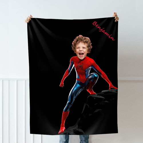Personalized Custom Photo Blanket Anime 3D Image Black Background Flannel Blanket