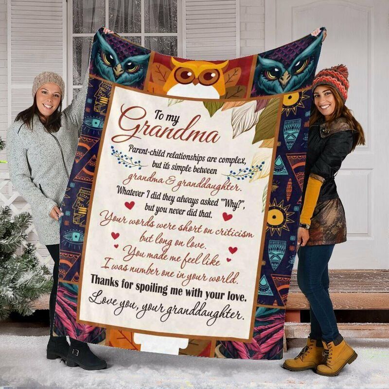 "Thanks for Spoiling Me with Your Love"Personalized Love Letter Throw Blanket to Special Grandma