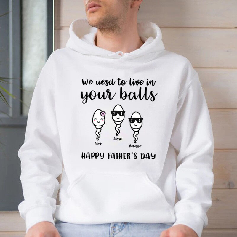Personalized Hoodie with Custom Name and Cute Pattern for Father's Day Gift