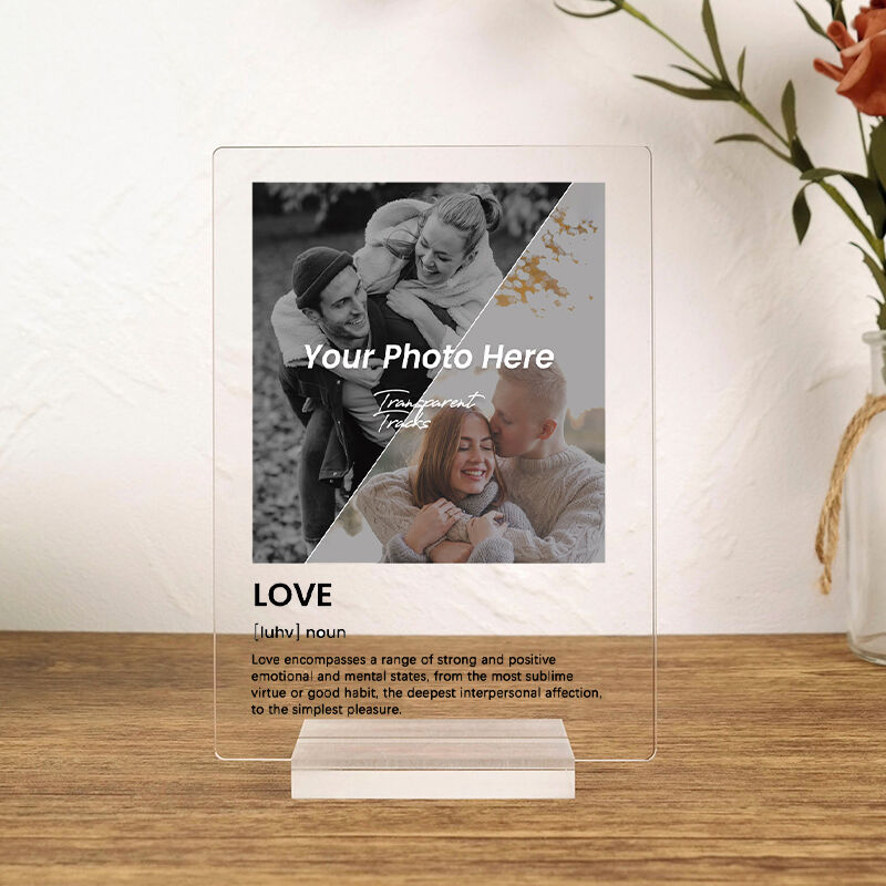 Personalized Acrylic Plaque Track of Time with Custom Photos and Forever Love Meaningful Gift for Couple's Anniversary
