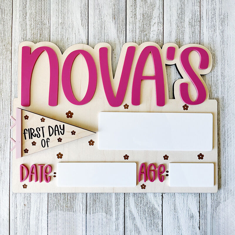 Personalized Name First Day Of School Sign Interesting Gift for Child