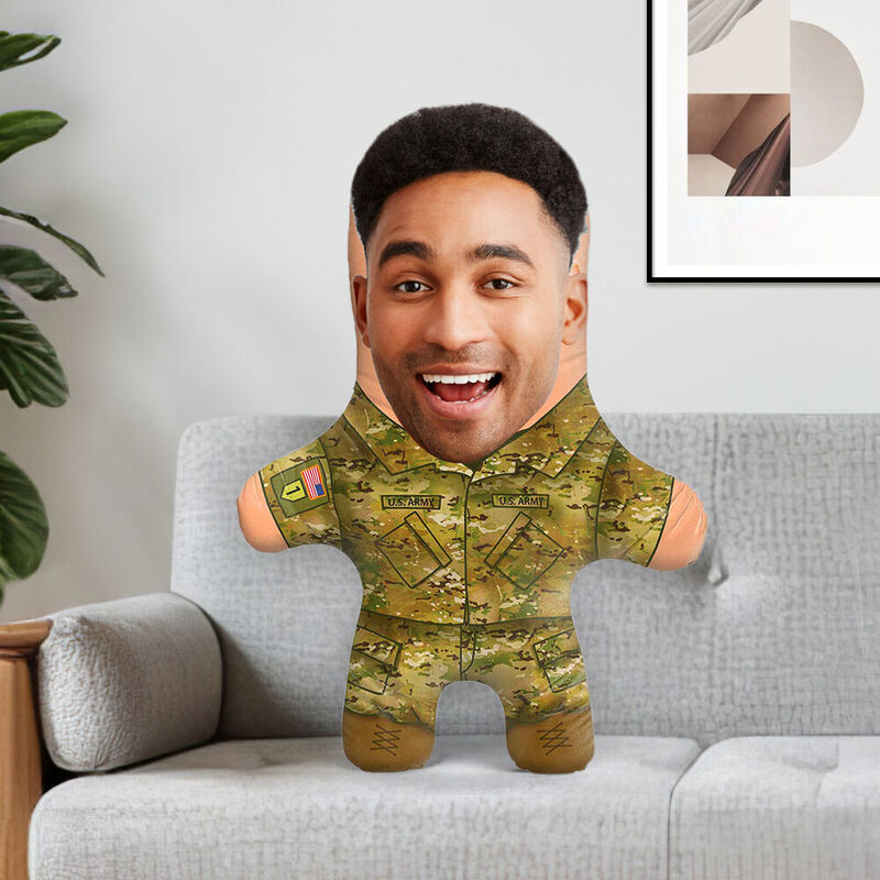 Niestandardowa poduszka na twarz US Combat Uniform Pillow Dodaj zdjęcie Prezent dla niego
