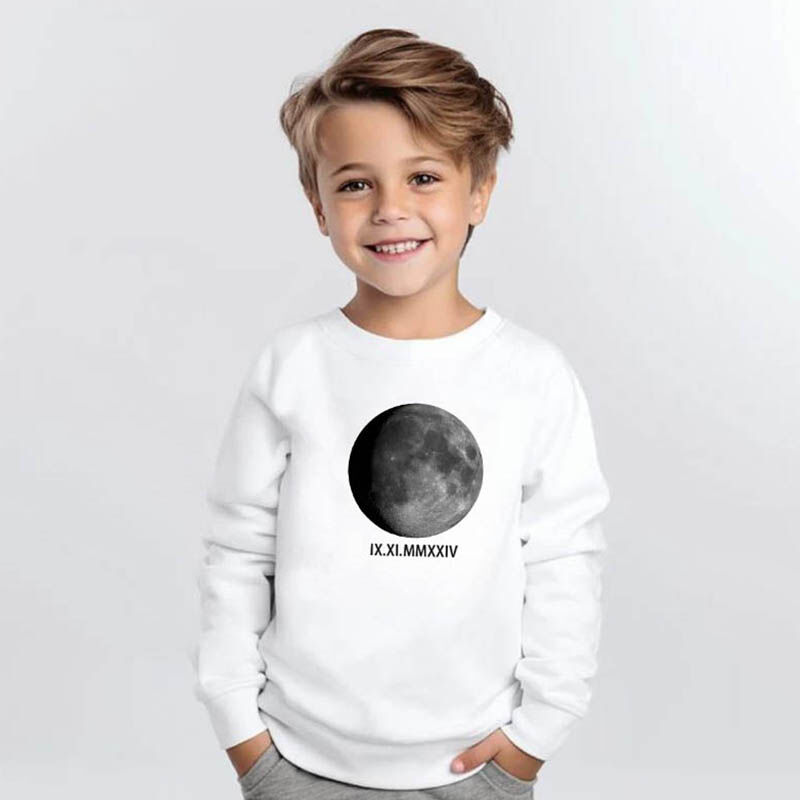 Personalisiertes Kinder-Sweatshirt Individuelles Foto mit Pailletteneffekt Cooles Geschenk zum Kindertag