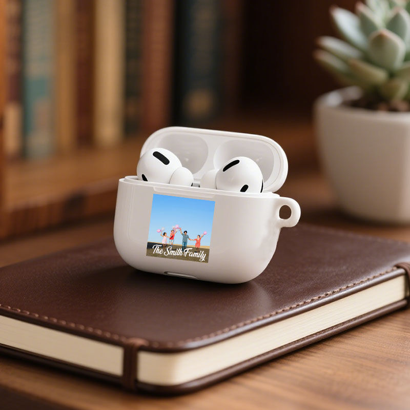 Gepersonaliseerde Airpods-oortelefoonhoes met foto en tekst naar keuze Het beste cadeau voor familie