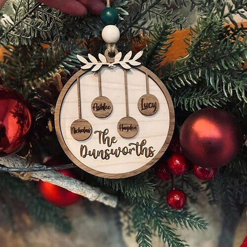 Custom Name Wooden Christmas Tree Decoration