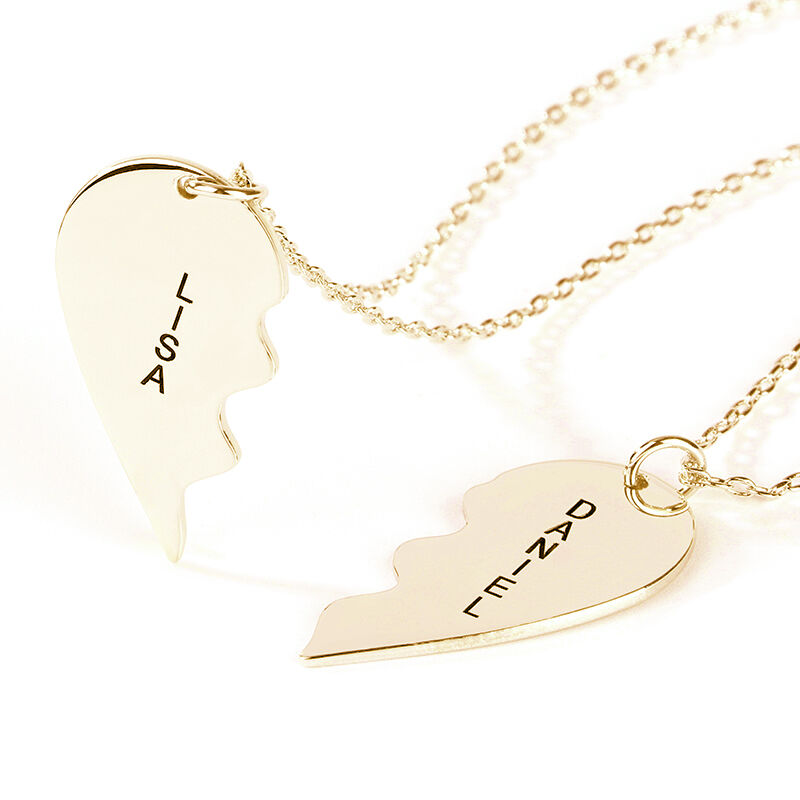 "Ever Us" Broken Heart Necklace for Couples