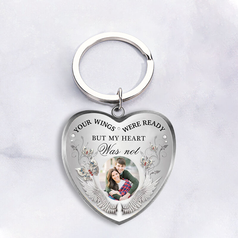 "Forever Love In Heart" Custom Photo Memorial Keychain