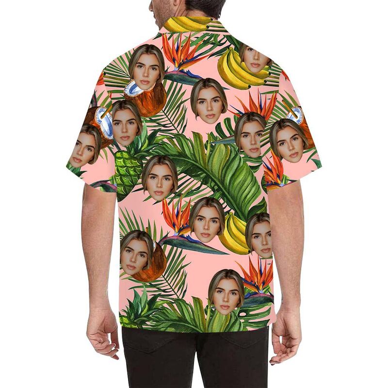 Custom Face Pretty Plants and Fruits Men's All Over Print Hawaiian Shirt