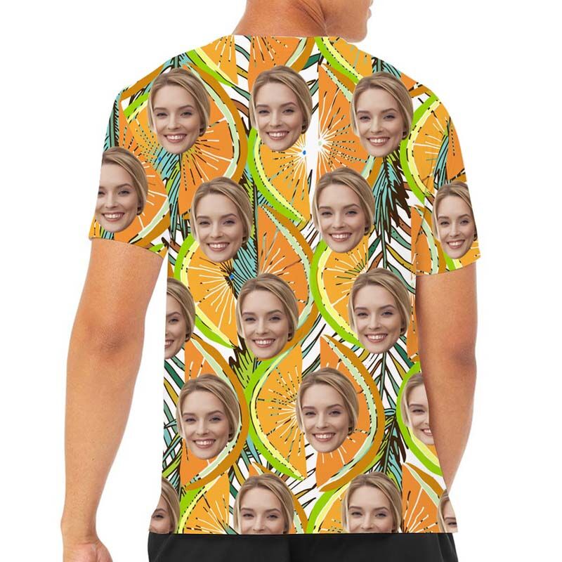 T-shirt hawaïen personnalisé avec un demi-fruit