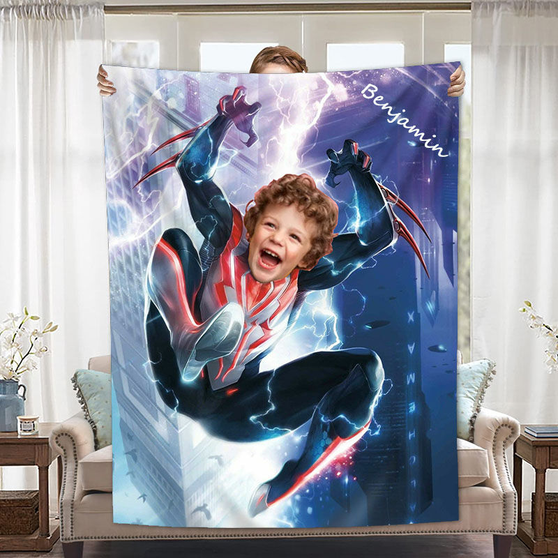 Personalized Custom Photo Blanket Film And Television Characters Image Background Flannel Blanket Funny Gift