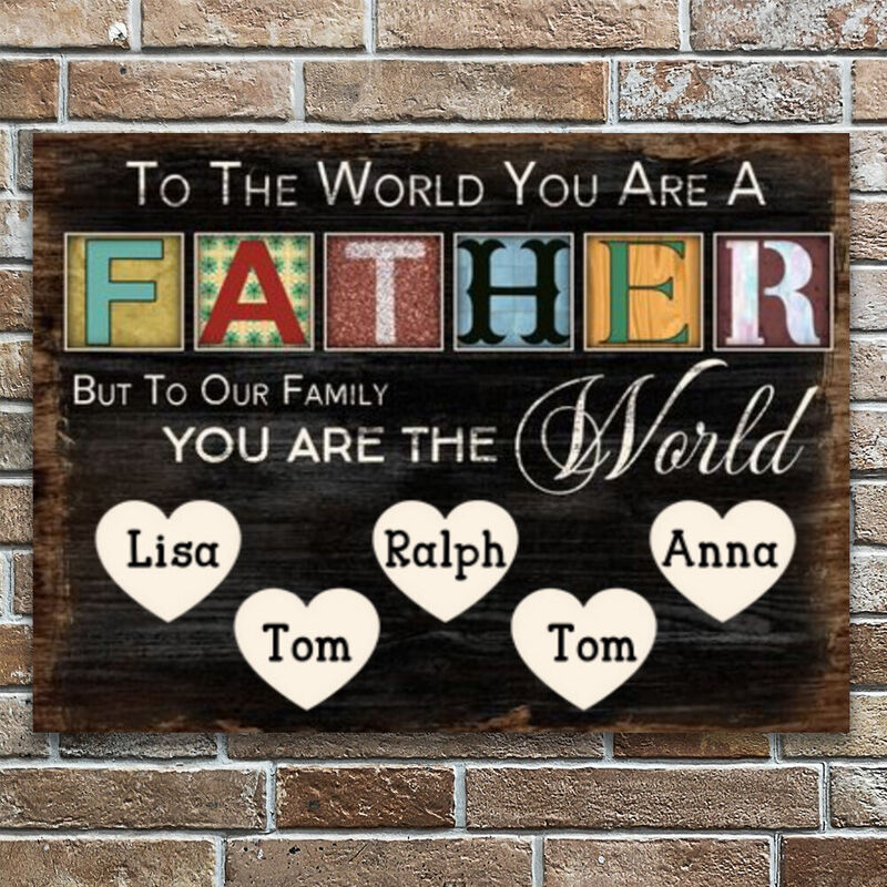 Personalized Name Canvas Wall Art Interesting Gift for Best Father