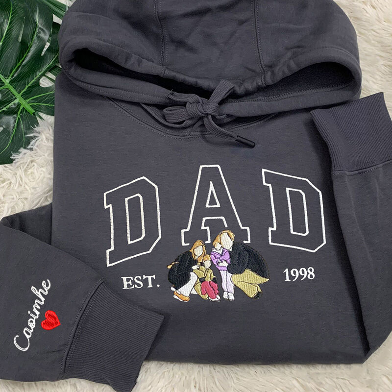 Sudadera Personalizada Bordada Papá con Foto Diseño Personalizado Regalo Perfecto para el Día del Padre