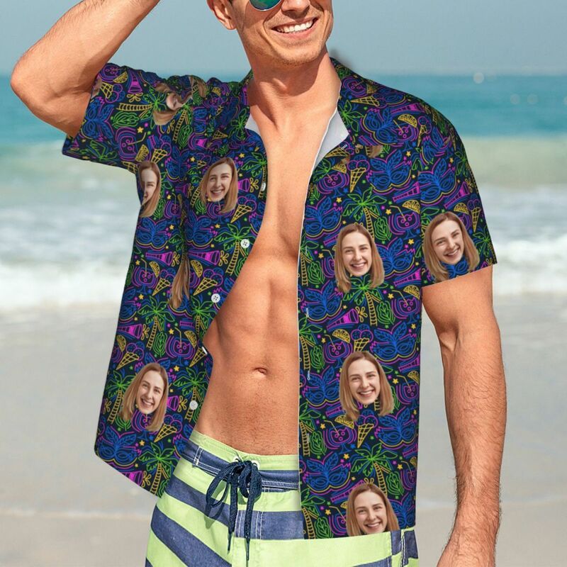 Camisas Hawaianas Hojas de Verano Personalizadas Aloha Beach Shirt para Hombre