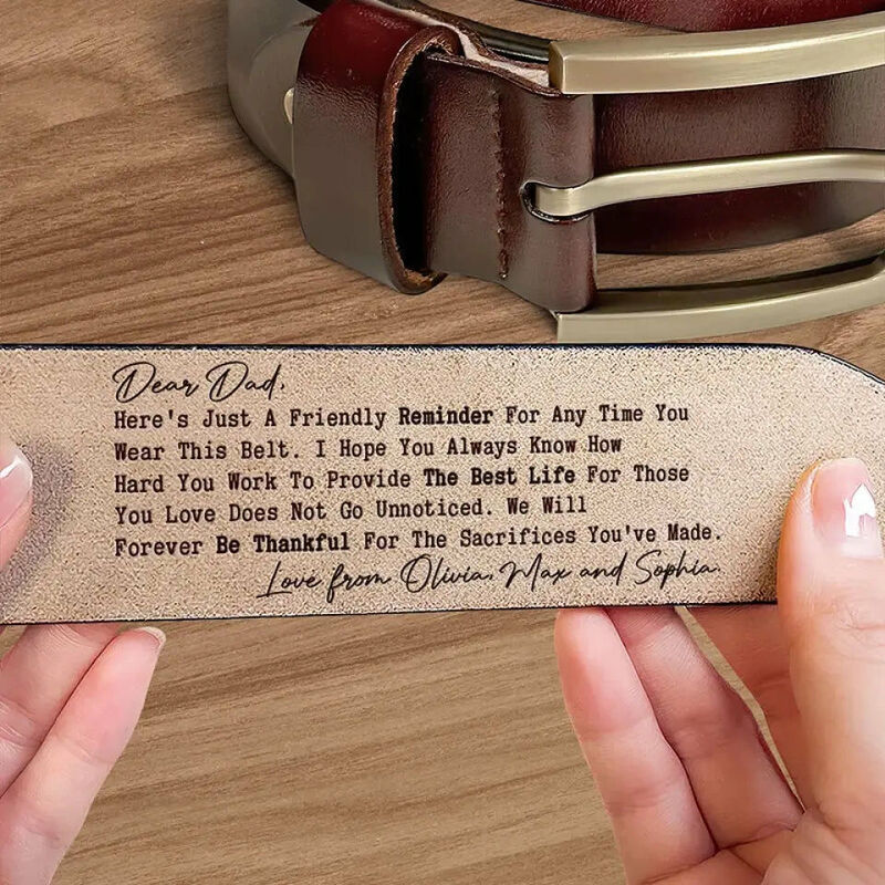 Cinturón de cuero grabado personalizado "Estaremos eternamente agradecidos" Regalo para papá