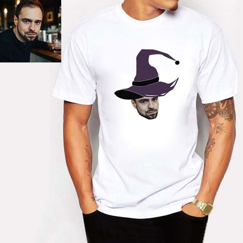Custom Halloween Hat Photo T-Shirt