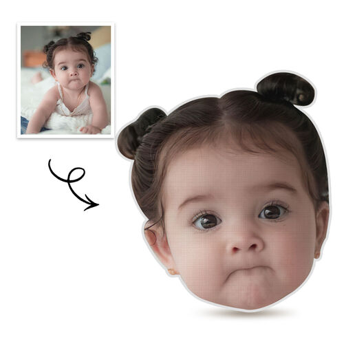 Oreiller personnalisé avec visage amusant Oreiller portrait 3D pour bébé mignon