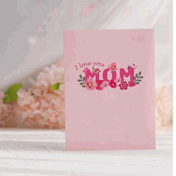 3D Hollow Pop Up Karte "Best Mom Ever "zum Muttertag