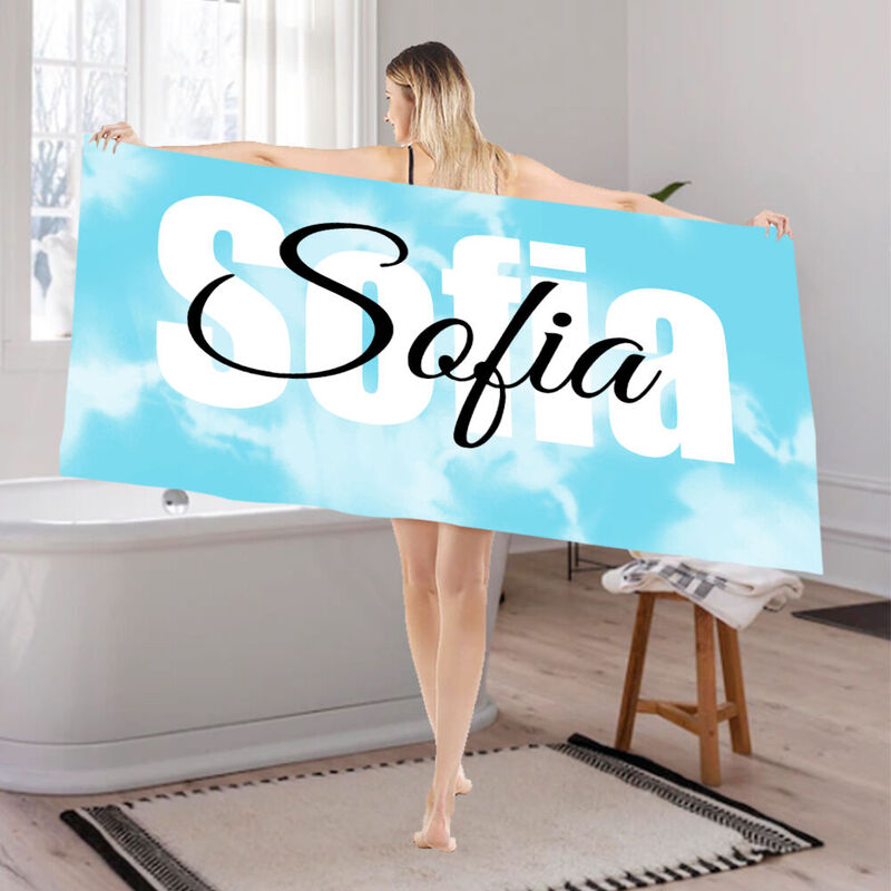 Personalized Name Bath Towel Beautiful and Elegant Gift for Friends