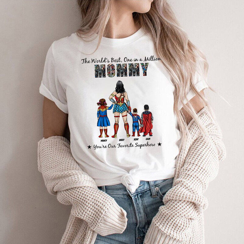 Personalized T-shirt The World's Best One In A Million with Optional Hero Great Mother's Day Gift