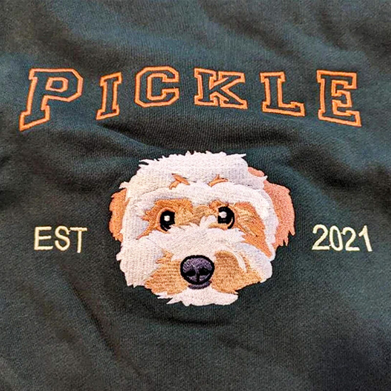 Sudadera Con Capucha Bordada Personalizada Cabeza de Mascota con Foto y Nombre Atractivo Regalo para los Amantes de las Mascotas