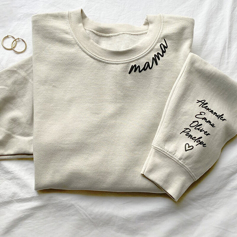 Personalized Sweatshirt With Custom  3D Text For Mother’S Day