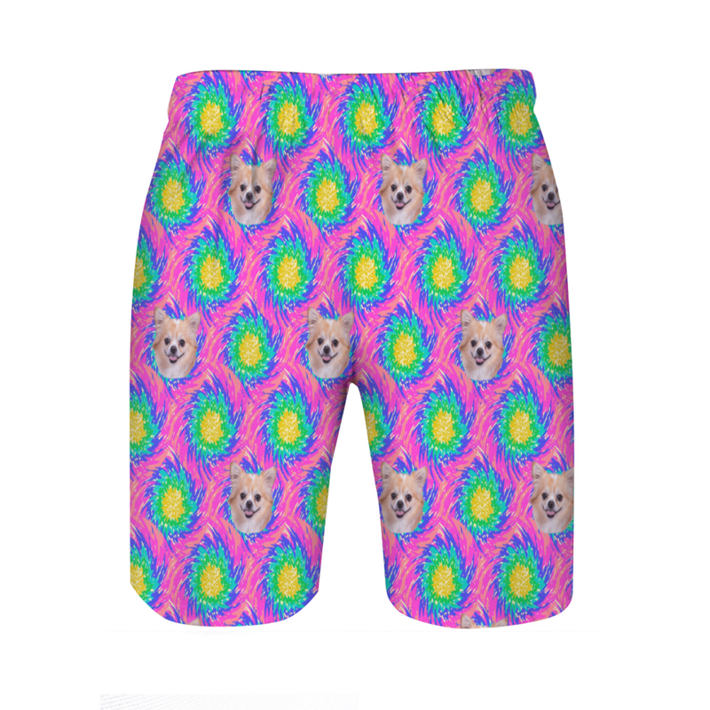 Shorts de plage Photo personnalisée  pour homme avec motif abstrait Cadeau artistique pour la famille