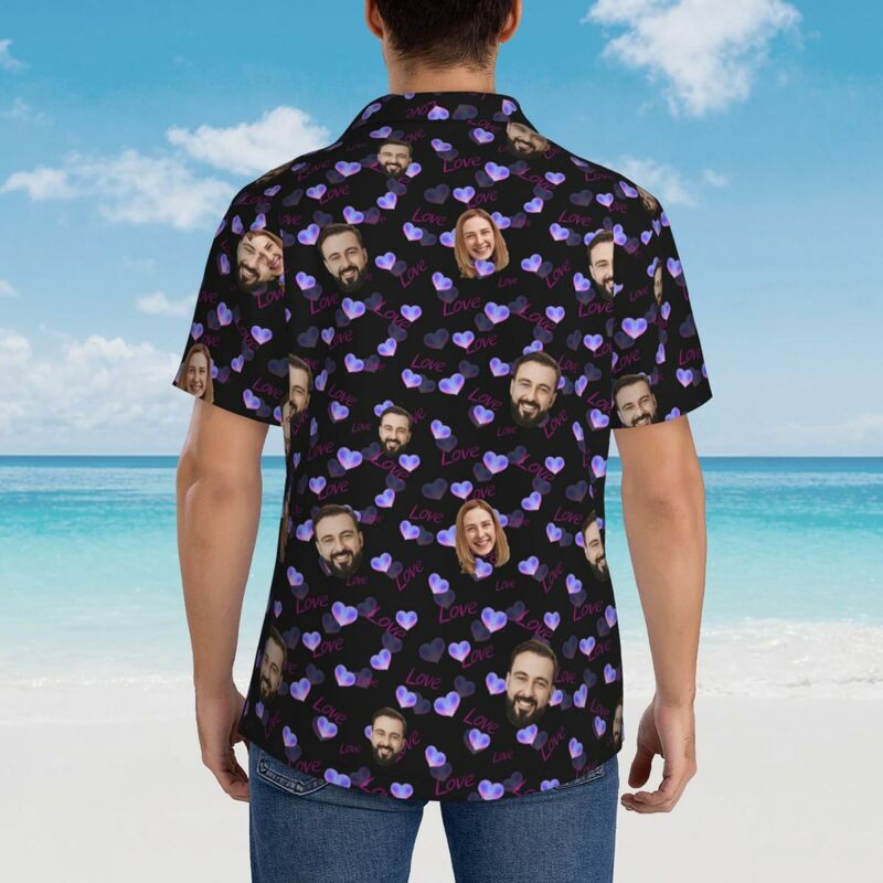 Camicia personalizzata con foto del volto per coppia