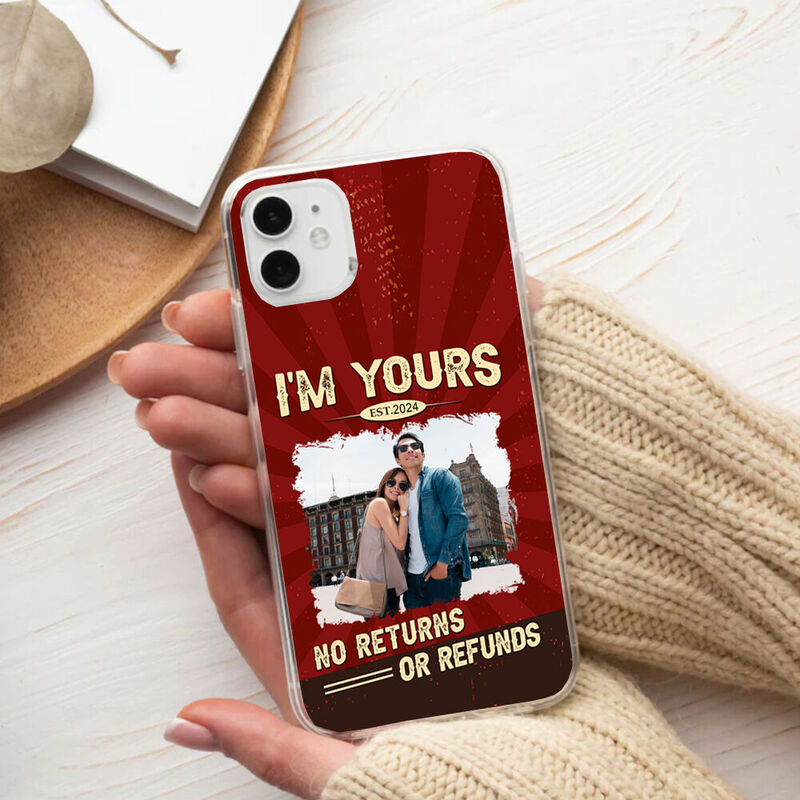 Funda de móvil personalizada con foto de pareja, regalo de Navidad para novia