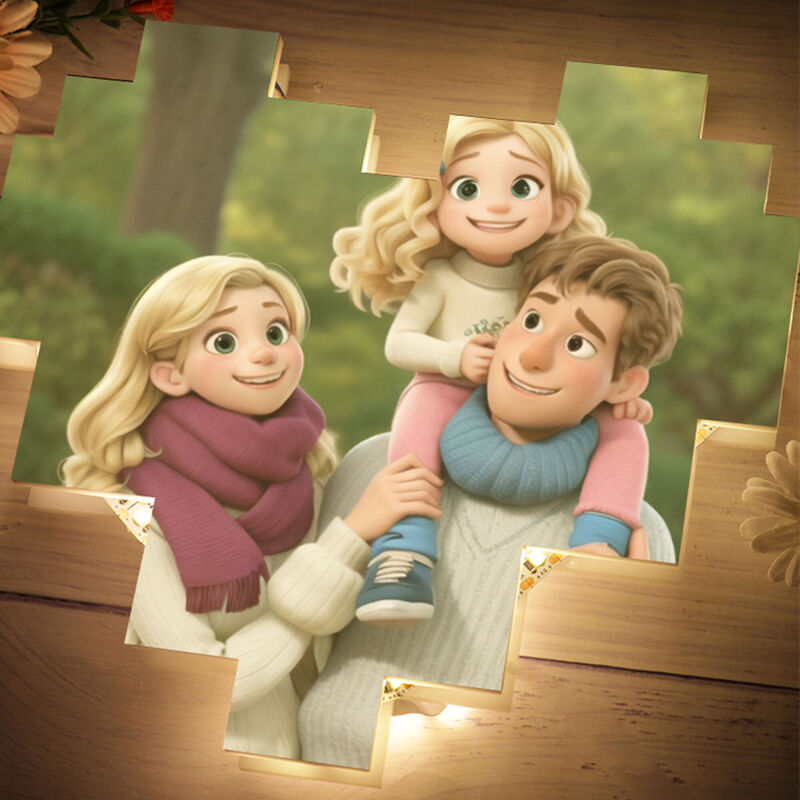 Personalized Acrylic Lamp Custom Cartoon Style Photo Cute Gift for Couples