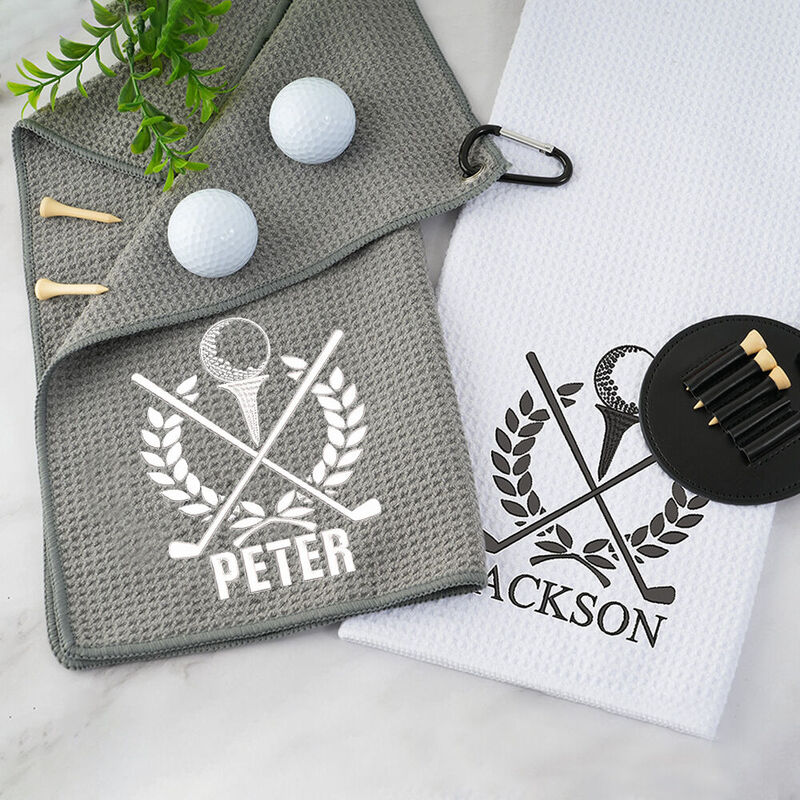 Customized Golf Towel Add Name Golf Club Towel Birthday Gift for Golfer